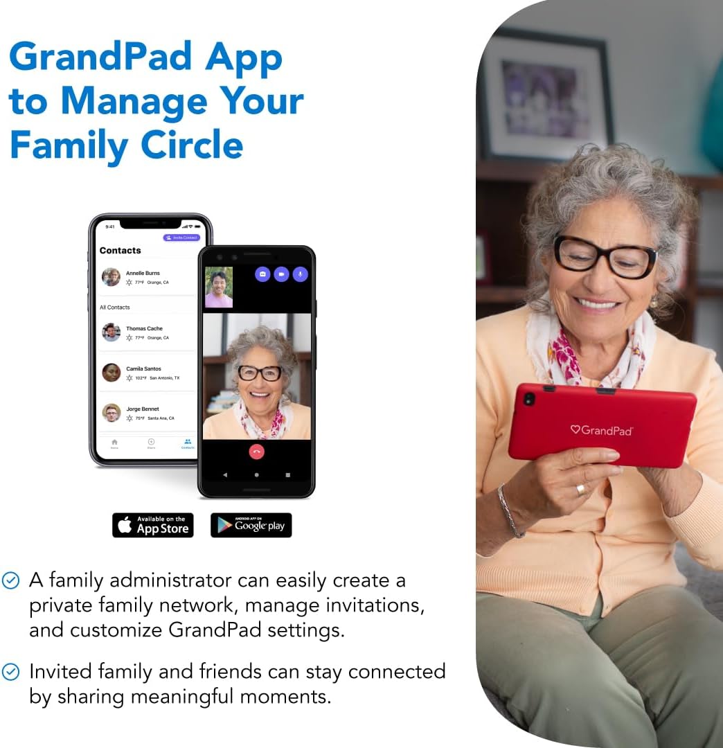 GrandPad Easy to Use Tablet & Phone for Seniors Locked - Not Compatible with Other Wireless Carriers - Requires a Plan