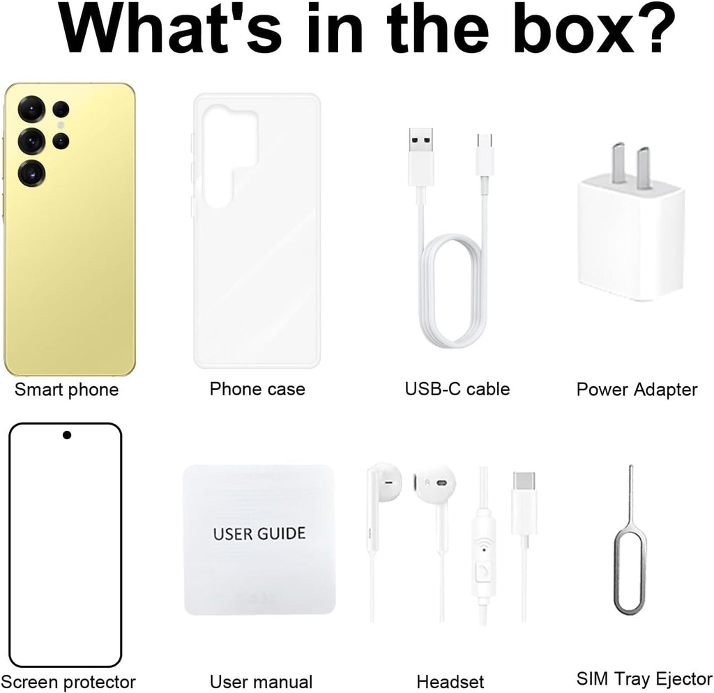 Unlocked Android Cell Phones, X25 Ultra 5G Mobile Phones, Unlocked Smart Phone, 8GB+256GB, 48MP+108MP Camera, 6.8" HD Display, 6800 mAh Battery, Dual SIM/US Version (Bell Gold)