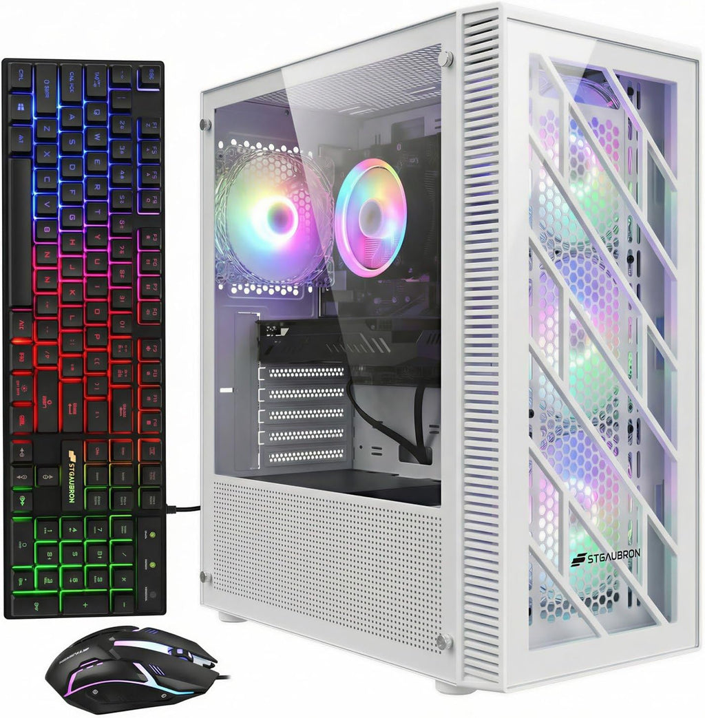 STGAubron Gaming PC Desktop Computer, 8th Gen Intel Core i7 up to 4.1G, GeForce GTX 1660S 6G, 16GB DDR4, 1T SSD, WiFi 6 & BT 5.2, RGB Fan x4, Windows 11 Home