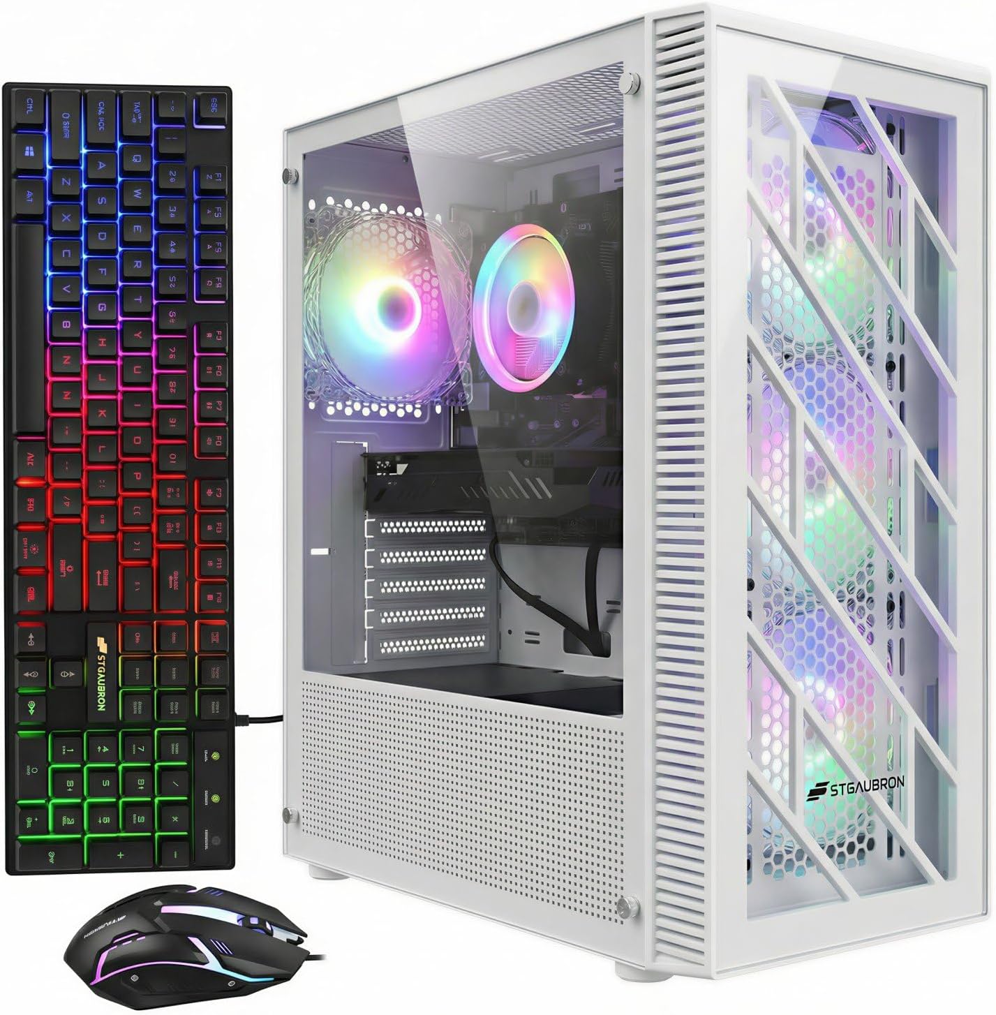 STGAubron Gaming PC Desktop Computer, 8th Gen Intel Core i7 up to 4.1G, GeForce GTX 1660S 6G, 16GB DDR4, 1T SSD, WiFi 6 & BT 5.2, RGB Fan x4, Windows 11 Home