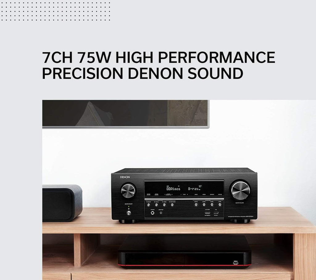 Denon AVR-S750H Receiver, 7.2 Channel (165W x 7) - 4K Ultra HD Home Theater (2019) | Music Streaming | New - eARC, 3D Dolby Surround Sound (Atmos, DTS/Virtual Height Elevation) | Alexa + HEOS
