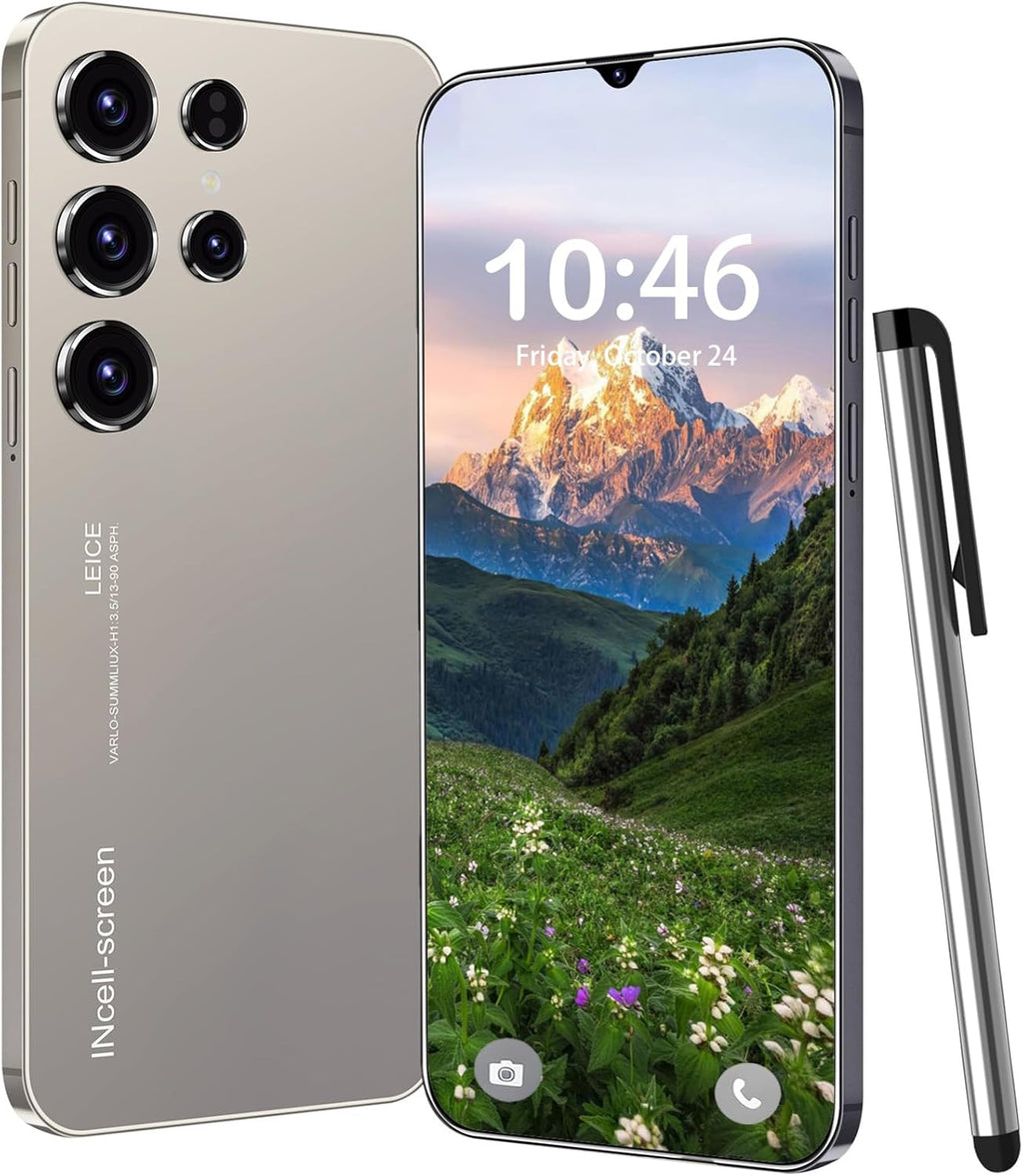 C24 Unlocked Phone,6.3-inch Screen .Android 14 Smartphone,4+128GB Cell Phone,6800mAh Large Battery,90Hz FHD+ Screen 72MP Camera Smartphone,Dual SIM 5G Phone,Face ID/GPS.(Gray)