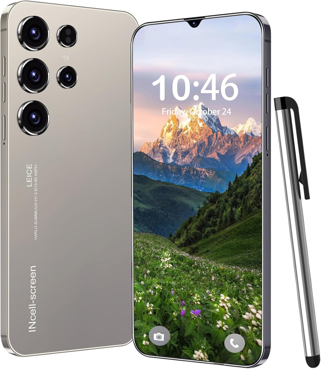 C24 Unlocked Phone,6.3-inch Screen .Android 14 Smartphone,4+128GB Cell Phone,6800mAh Large Battery,90Hz FHD+ Screen 72MP Camera Smartphone,Dual SIM 5G Phone,Face ID/GPS.(Gray)