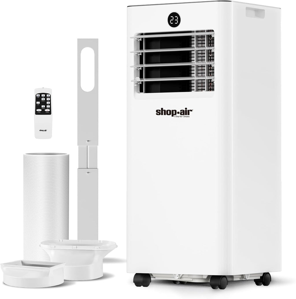 Shop-Air 10,000 BTU Portable Air Conditioner for Rooms up to 430 Sq. Ft, 3-in-1 Portable AC Unit for Rooms with Remote Control, Fast Cooling, Dehumidifier, Quiet Sleep Mode, Window Kit Included