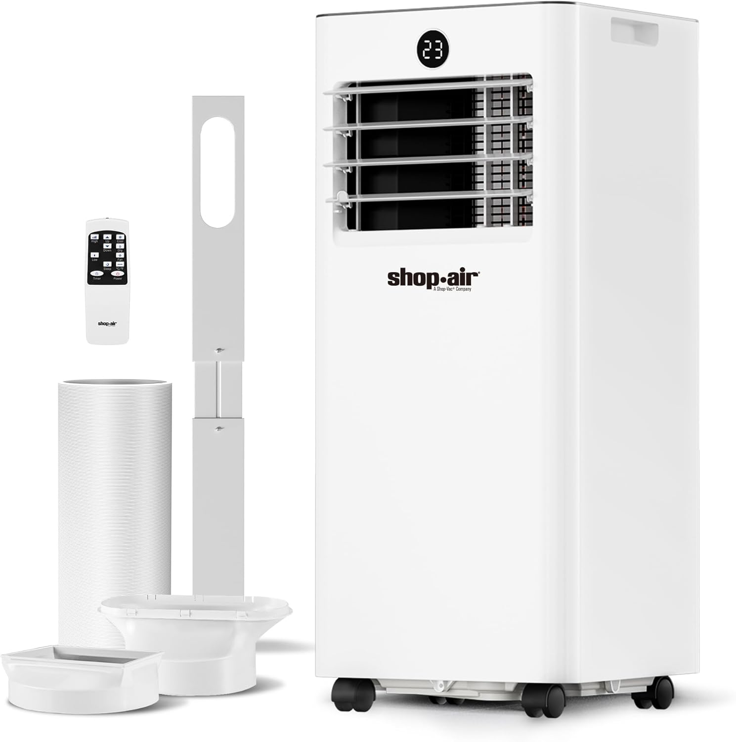 Shop-Air 10,000 BTU Portable Air Conditioner for Rooms up to 430 Sq. Ft, 3-in-1 Portable AC Unit for Rooms with Remote Control, Fast Cooling, Dehumidifier, Quiet Sleep Mode, Window Kit Included