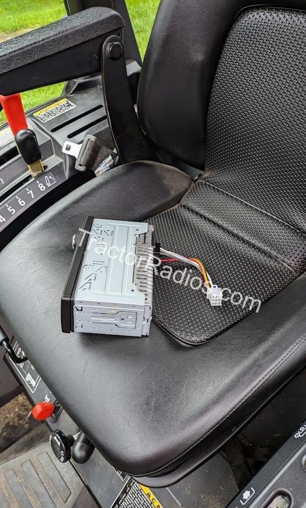Compatible with Kubota Tractor Radio Direct Connect Plug & Play AM/FM Bluetooth Stereo USB AUX, 12V DC Orange Display, RDS Function