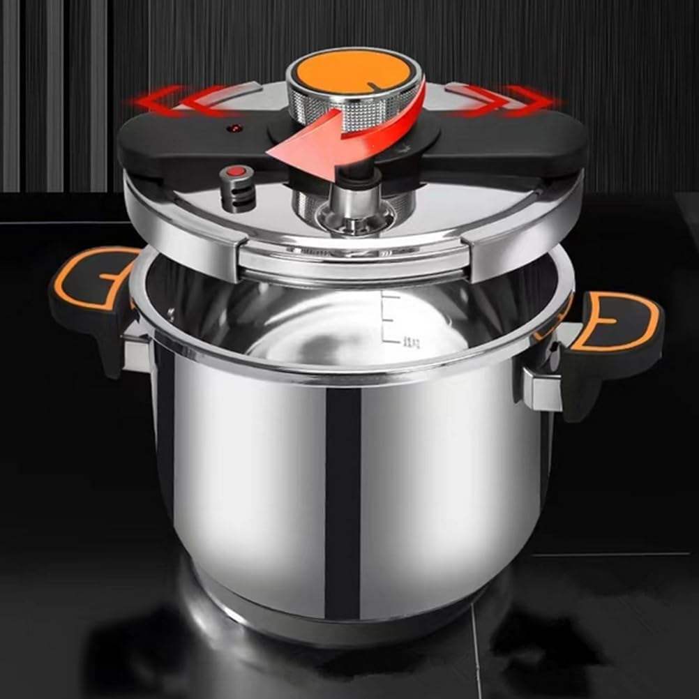 6L Multi-Function Slow Cooker with Anti-Scalding Handle Household Stainless Steel Knob Pressure Cooker for Meat, Rice, Soup