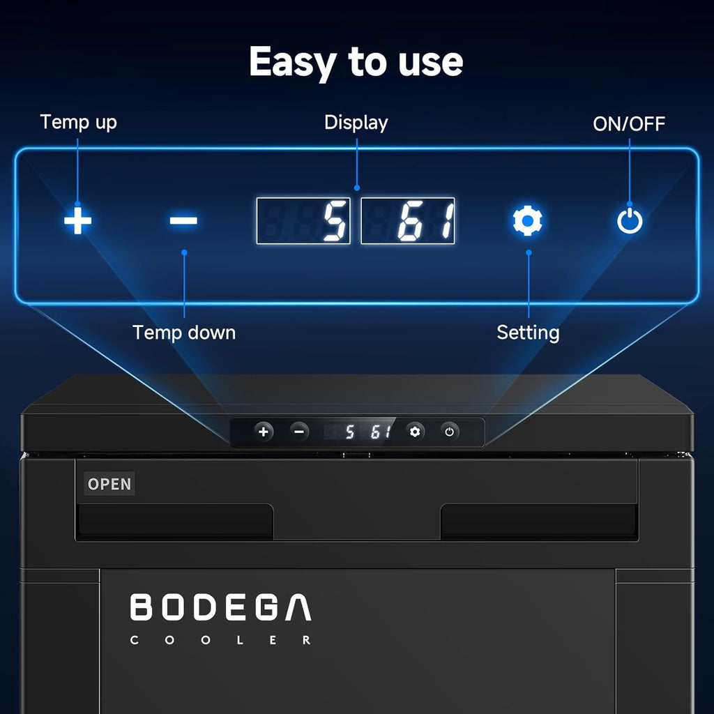 BODEGACOOLER 12-Volt Refrigerator, 83L(2.94cu.ft) RV Fridge with APP Control & Lock, Dual Zone Compressor Cooler (-4℉ ~ 46℉), 12/24V DC Portable Freezer for Truck, RV, Camping, Boat, Black