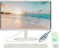 HP 21.5" FHD All-in-One Desktop Computer, Quad-Cores Intel N100, Windows 11 & 8-in-1 Docking Hub, Keyboard & Mouse Included, White (White, 16GB RAM | 640GB Storage)