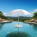 Pool Buoy Floating Pool Umbrella – 5'-7" Premium UV Shade Umbrella with Weighted Base & 5 Cup Holders – Luxury Portable Sun Protection for Pools, Lakes & Hot Tubs – No-Tool Setup