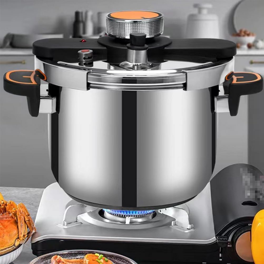 6L Multi-Function Slow Cooker with Anti-Scalding Handle Household Stainless Steel Knob Pressure Cooker for Meat, Rice, Soup