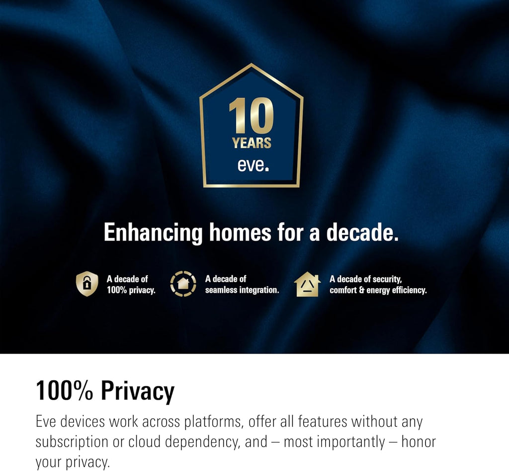 Eve Cam (Apple Home) – Smart Indoor Camera, 1080p Resolution, Wi-Fi, 100% Privacy, HomeKit Secure Video, iPhone Notifications, Microphone & Speaker, Night Vision, Flexible Installation