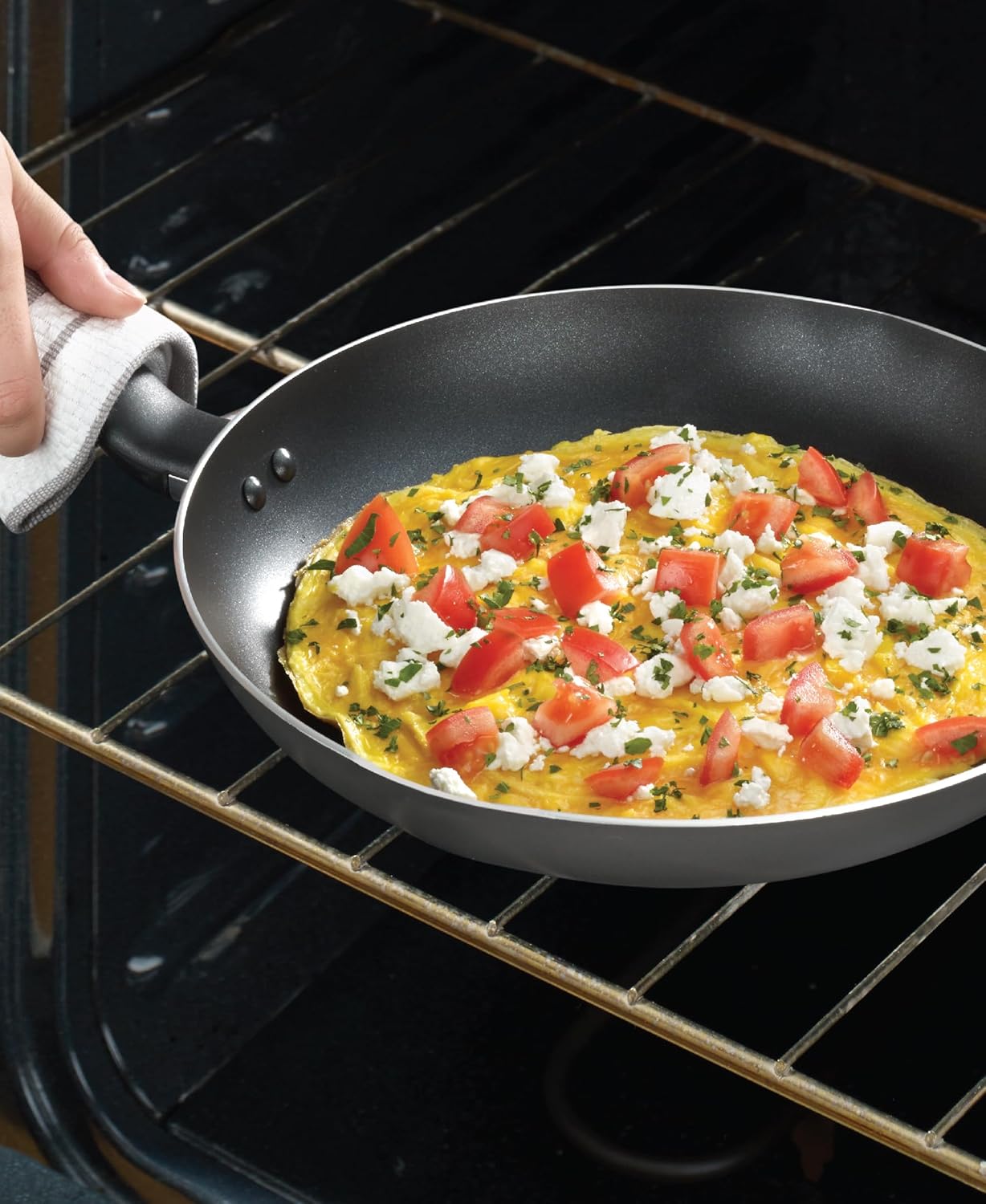 T-fal Initiatives Nonstick Cookware Set 18 Piece, Oven Broiler Safe 350F, Kitchen Cooking Set w/Fry Pans, Saucepans, Stockpots, Skillet, Spoons, Lids Pots and Pans Set, Dishwasher Safe, Stone Grey