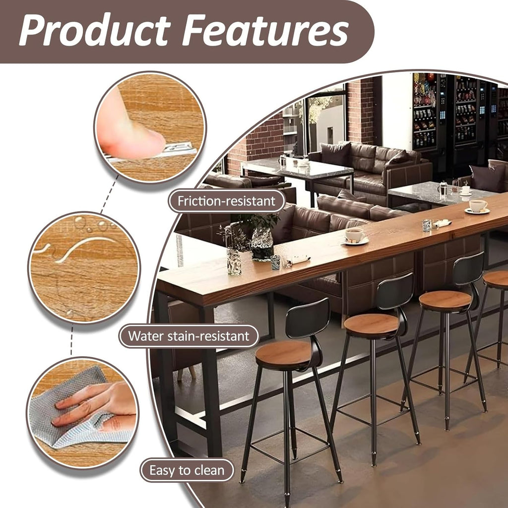 Farmhouse 70.9“ Modern Solid Wood Bar Table - Industrial Dining Room Bar Table, Rectangle Counter Height Dining Table Long Table for Kitchen Coffee Shop,No Stool
