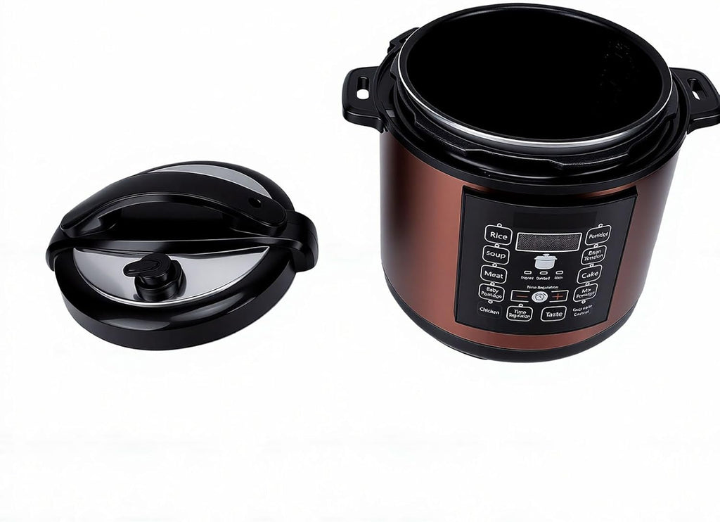 HEEPDD Electric Pressure Cooker 6L Slow Cooker Multi Rice 10-in-1 Programmable with Fingerprint Proof Stainless Steel for Family Meal Prep Cooking (US Plug 110V)