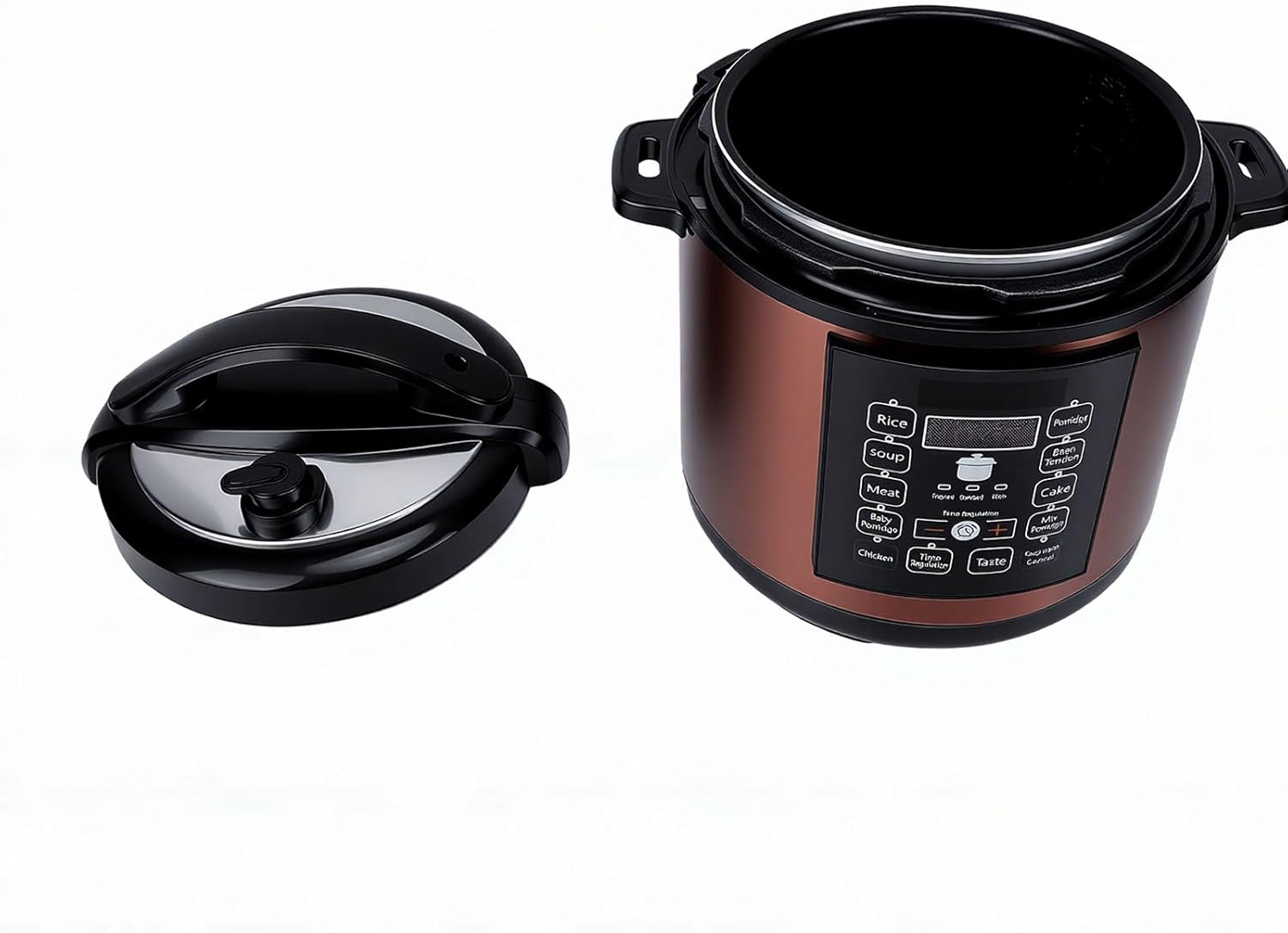HEEPDD Electric Pressure Cooker 6L Slow Cooker Multi Rice 10-in-1 Programmable with Fingerprint Proof Stainless Steel for Family Meal Prep Cooking (US Plug 110V)