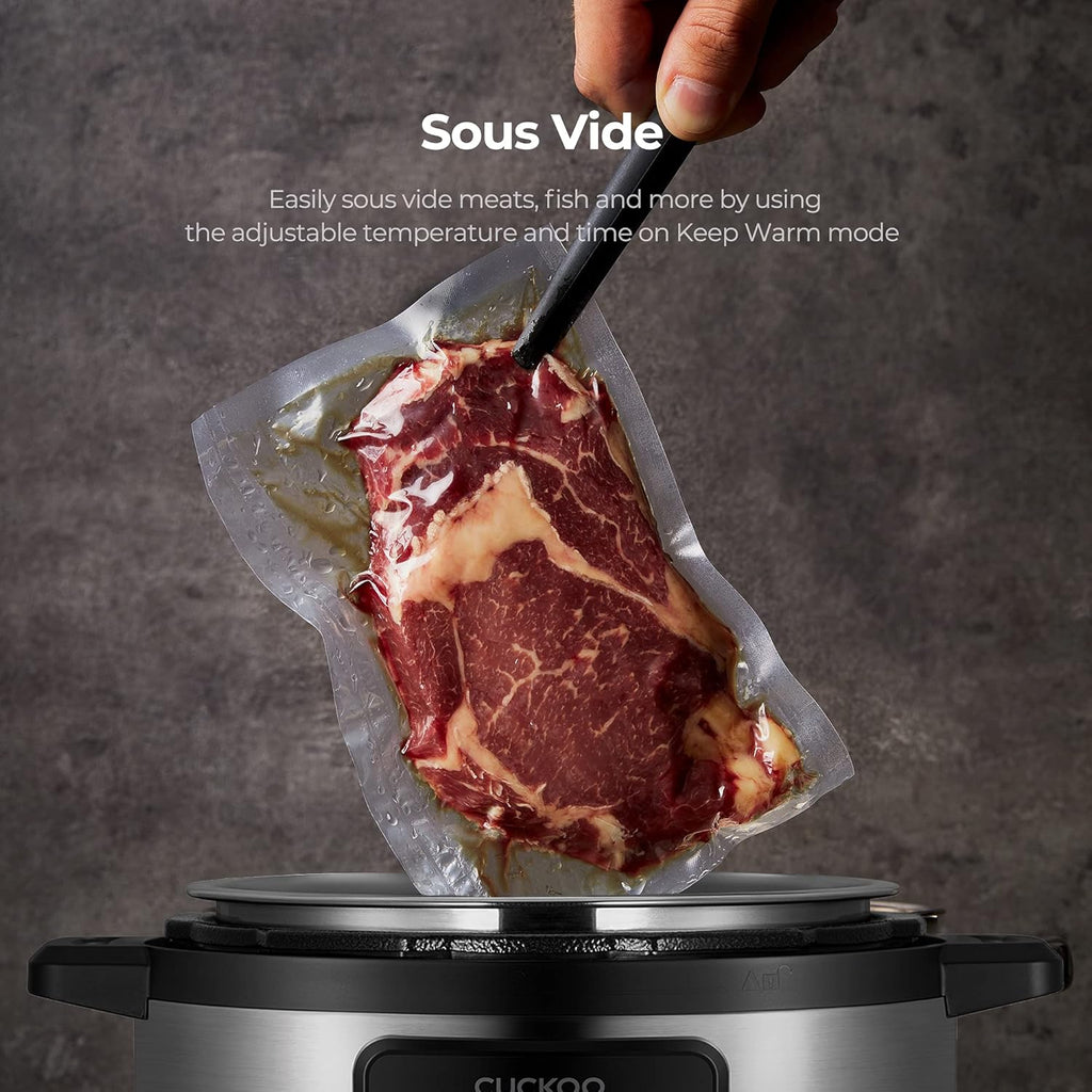 CUCKOO Pressure Cooker 10 Menu Options: Steamer, Slow Cook, Sauté, Porridge, & More, User-Friendly LED Display, Stainless Steel Inner Pot, 24 Cup / 6 Qt. (Uncooked) CMC-ZSN601F Black