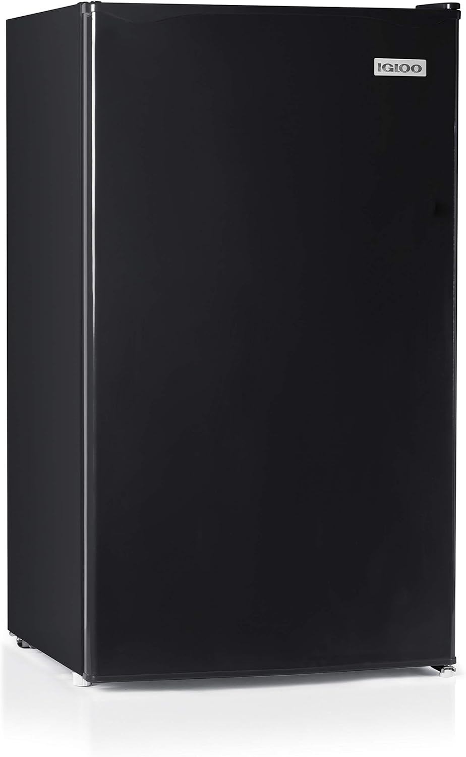 Igloo 3.2 Cu.Ft. Mini Fridge with Freezer - Single Door Compact Refrigerator with Glass Shelves for Homes, Dorms & Offices- Keep Snacks, Drinks & Frozen Foods Cool with Temperature Control Mini Fridge
