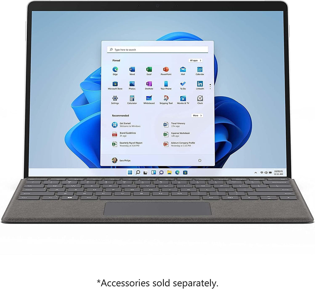 Microsoft Surface Pro 8 Tablet, Intel Evo i5, 16GB RAM, 256GB SSD, Intel Iris Xe Graphics 13" Touchscreen Windows 11 PRO, Platinum (Renewed)