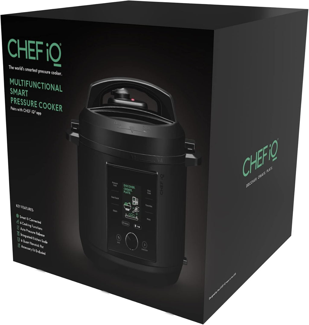 CHEF iQ Smart Pressure Cooker with WiFi and Built-in Scale - Easy-to-Use 10-in-1 Multicooker with 500+ Guided Recipes - Rice Cooker, Slow Cooker, Instant Meals for Foodies - 6 Quart - Family Size