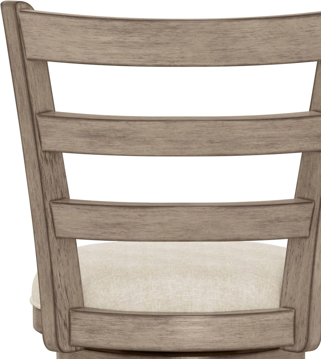 Hillsdale Laymon Modern Wood Bar Height Swivel Stool, Gray Brown