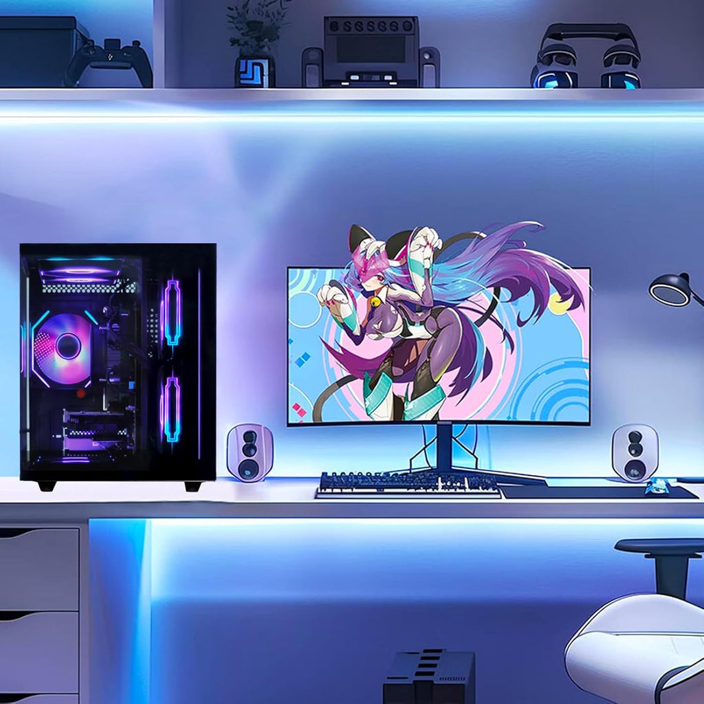 suevery Prebuilt Gaming PC Desktop, Ryzen 5 6-Core 3.6GHz Up to 4.1GHz | 16GB DDR4 RAM | 512G SSD | RX 560 4G Graphics Card | Wi-Fi 6, Gamer Computer Tower for Home Office, Black