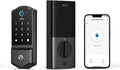 eufy Security Smart Lock C220, Fingerprint Keyless Entry Door Lock, Built-in Wi-Fi, App Remote Control, Front Door Smart Lock Deadbolt, 8Months Battery, Reliable Power, IP53, Black, Traditional