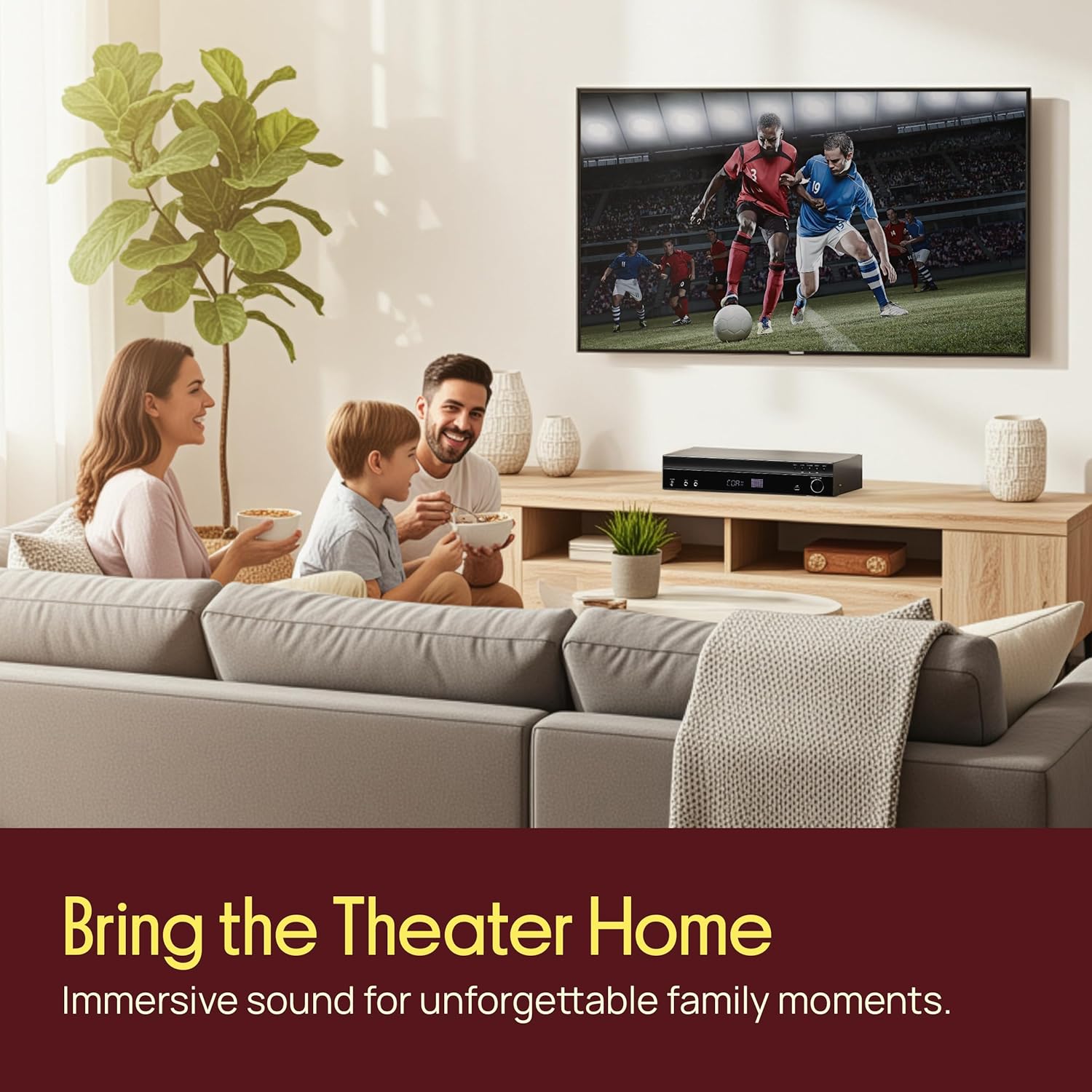 Pyle 5.2 Channel Bluetooth Home Theater Amplifier, 240 watts Peak Power, Microphone Input with Echo for Karaoke, ARC Hi-Def Input, USB-A Input with MP3 Player, FM Radio - PT875BT