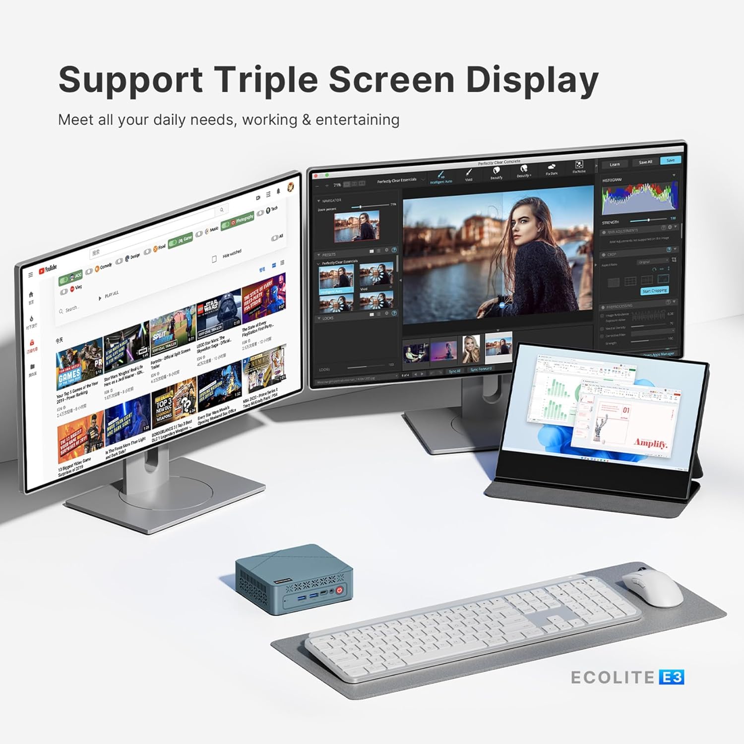 BOSGAME E3 Neo Mini PC, Intel N95 (up to 3.4GHz) 16GB DDR4 RAM 512GB SSD Mini Desktop Computer, Micro PC Support 4K Dual Display/WiFi 5/ BT5.0/ USB 3.2/2.5G LAN