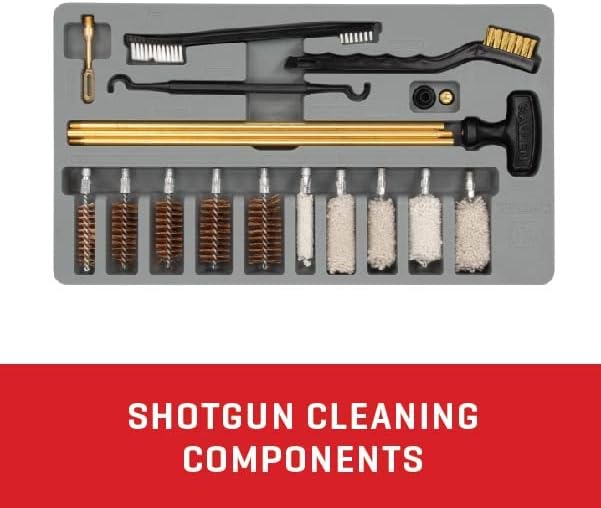 Allen Company Krome Universal Gun Cleaning Kit - Handgun, Rifle, and Shotgun Cleaner - 66-Piece - Gun Accessories for Men and Women,Black/Red