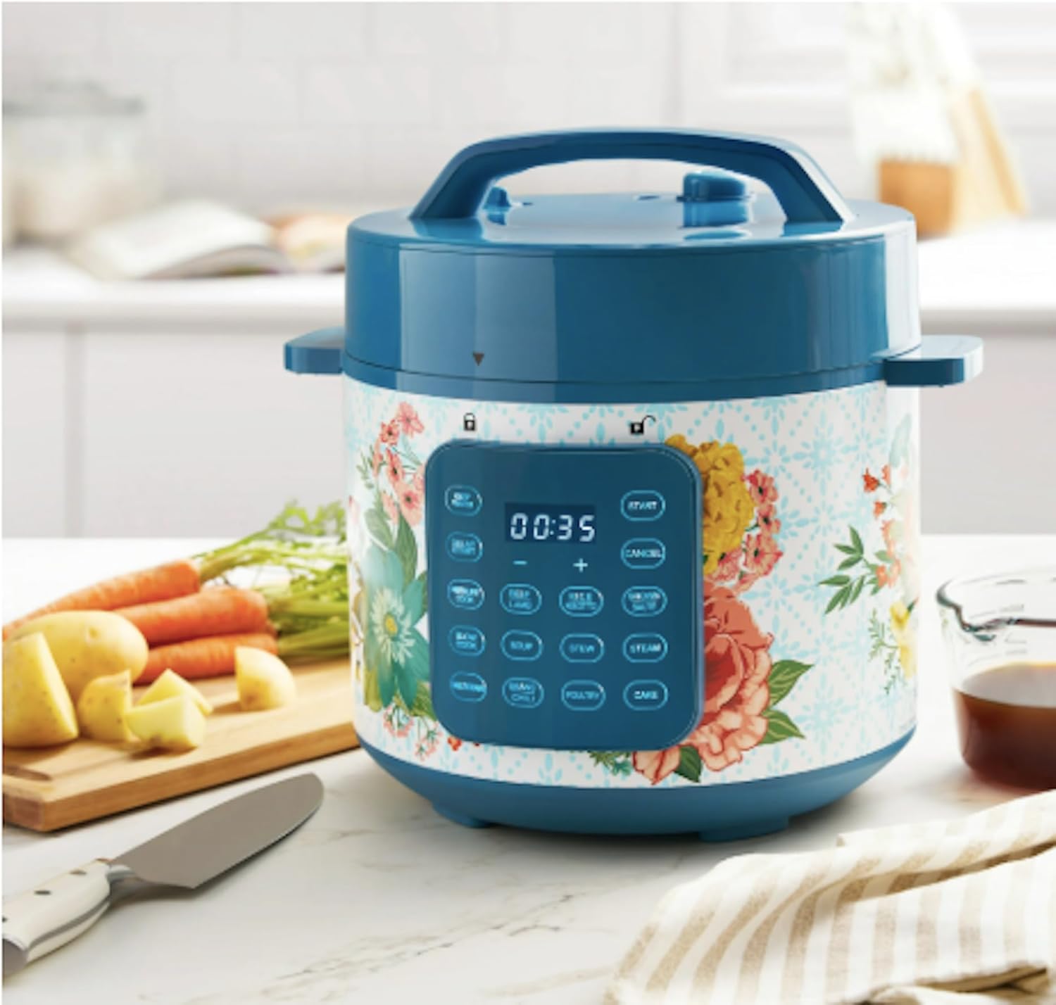 Pioneer Woman Fancy Flourish 6-Quart Pressure Cooker with Touch Control Display