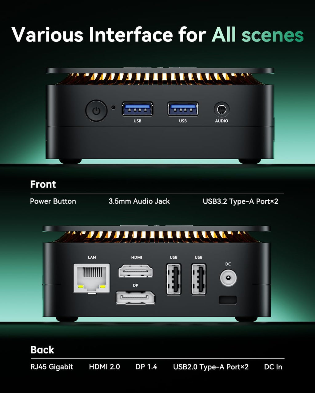 KAMRUI Essenx E1 Mini PC, AMD Ryzen 3250U (up to 3.5GHz), 8GB DDR4 RAM 256GB M.2 SSD, Mini Desktop Computer Support Dual 4K, WiFi, Ethernet for Business, Office, Home