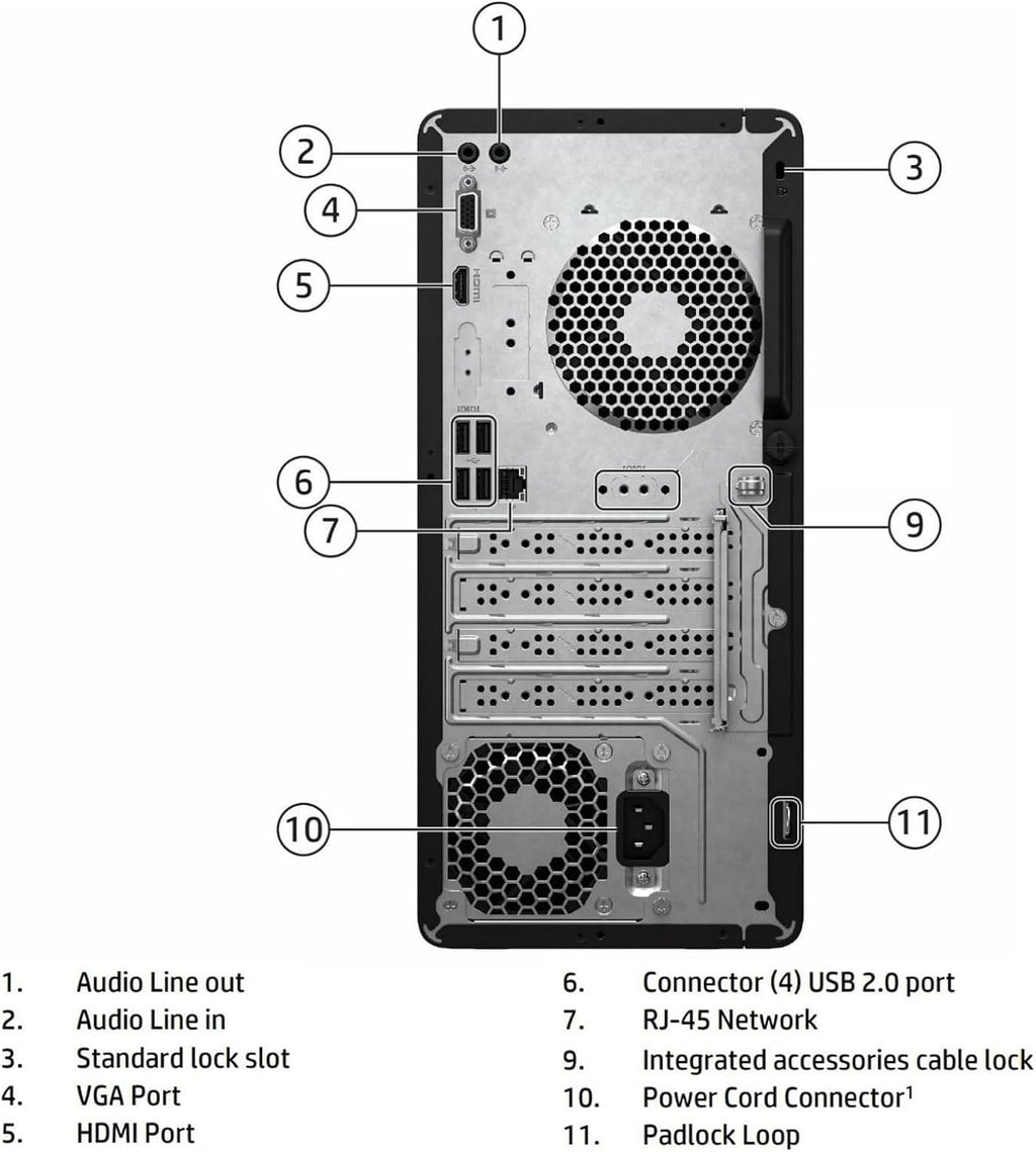 HP Desktop Computer Tower PC, Intel Quad-Core I3-13100 (3.4GHz), 8GB RAM, 256GB PCIe SSD, WiFi Adapter, VGA, HDMI, RJ-45, Mouse Included, Windows 11 Home, Ideal for Home Office, Business & Student