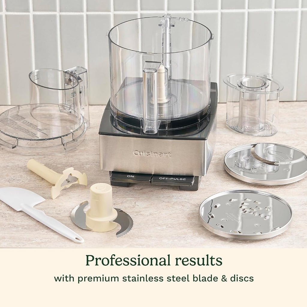 Cuisinart Food Processor, 14-Cup Vegetable Food Chopper for Mincing, Dicing, Shredding, Puree & Kneading Dough, 720-Watt Motor, Stainless Steel, DFP-14BCNY