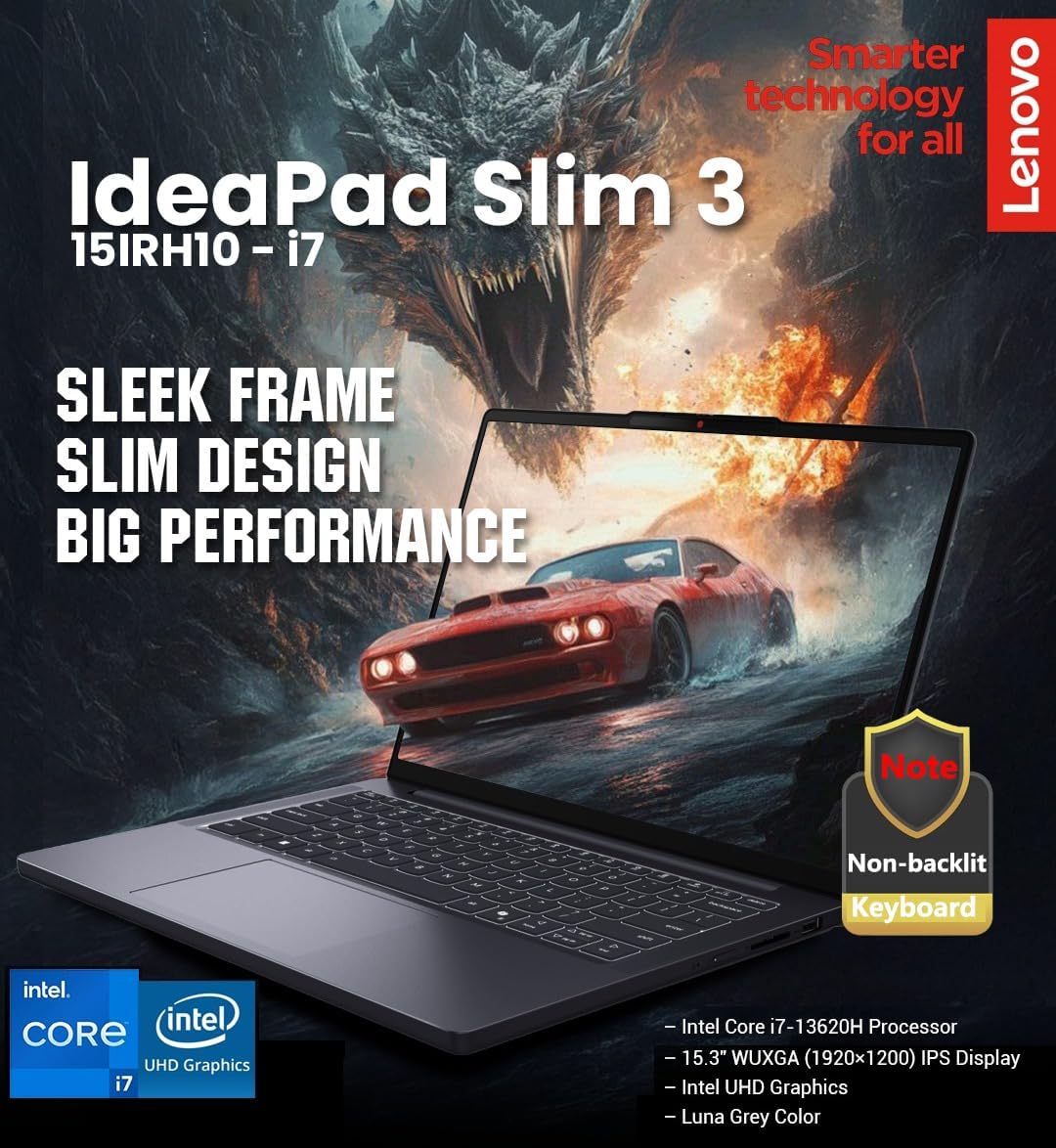 Lenovo 2026 Premium Business Laptop, Intel Core i7-13620H (10-Core), 16GB DDR5, 512GB SSD, 15" WUXGA Copilot AI PC, Microsoft 365, WiFi 6, Windows 11 Home – Powerhouse for Work, Study & Creativity
