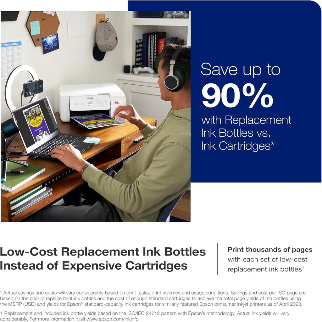 Epson EcoTank ET-2803 Wireless Color All-in-One Cartridge-Free Supertank Printer with Scan, Copy and AirPrint Support