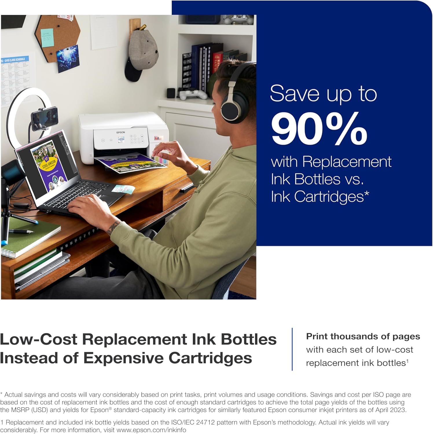 Epson EcoTank ET-2803 Wireless Color All-in-One Cartridge-Free Supertank Printer with Scan, Copy and AirPrint Support