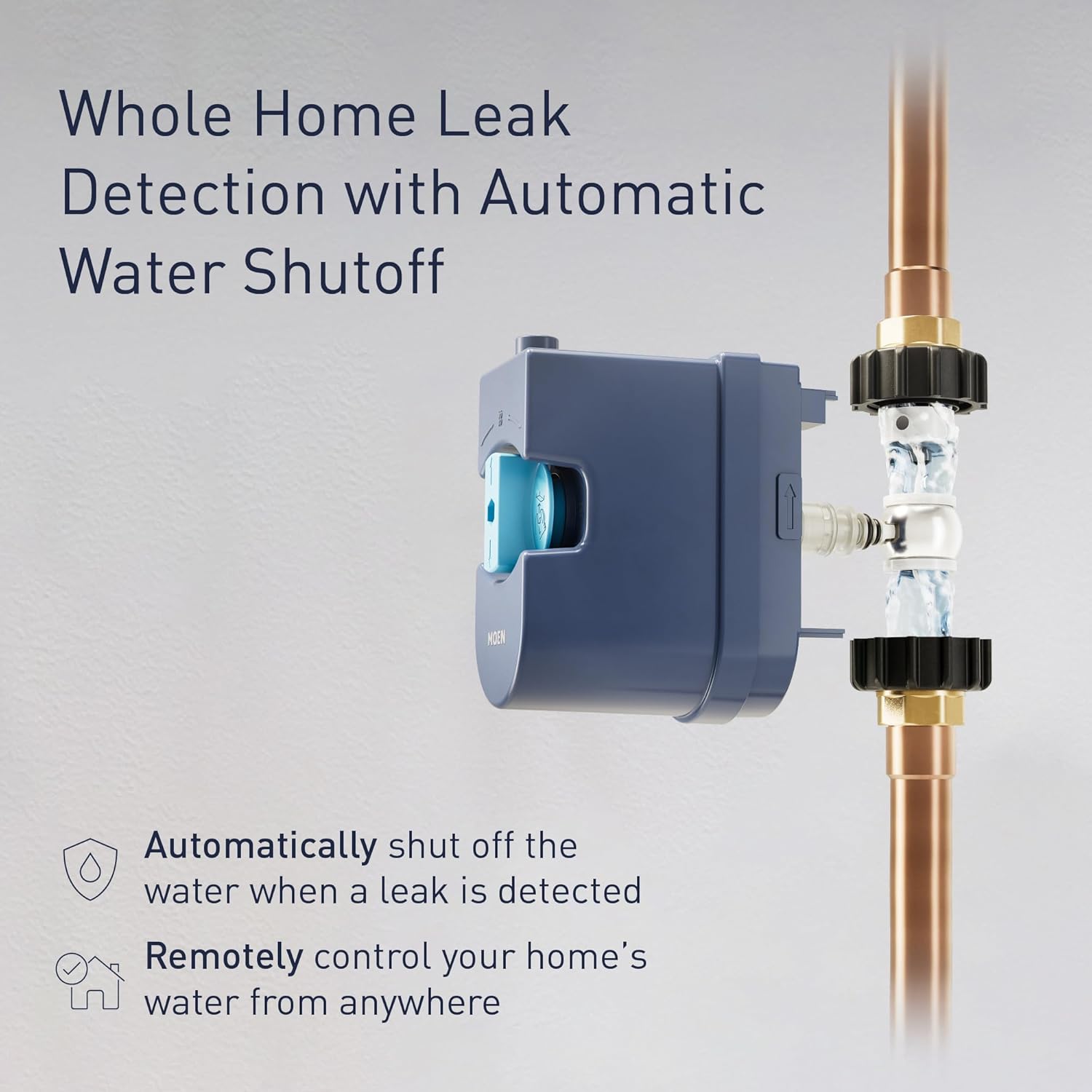 Moen Flo 1-inch Smart Water Shut Off Valve, Smart Home Water Monitor Leak Detector, Wifi Connected, App Enabled Flow Meter and Shutoff, 900-006