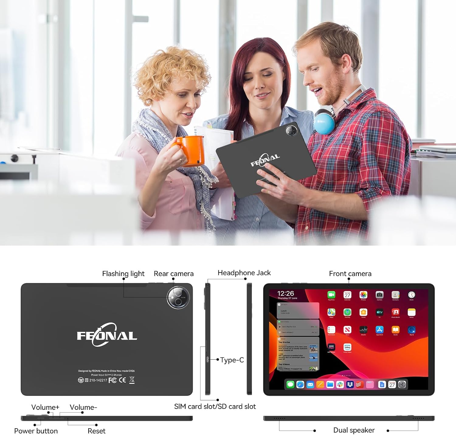 Tablet 11 inch Android 16 Tablet, 2026 Latest Update 128GB ROM 20GB RAM, 4G LTE Tablets, 5G WiFi+Cellular, Octa-Core MTK8786, 13+8 MP Rear and Front Camera,Incell FHD Screen, T-Mobile SIM Card Support