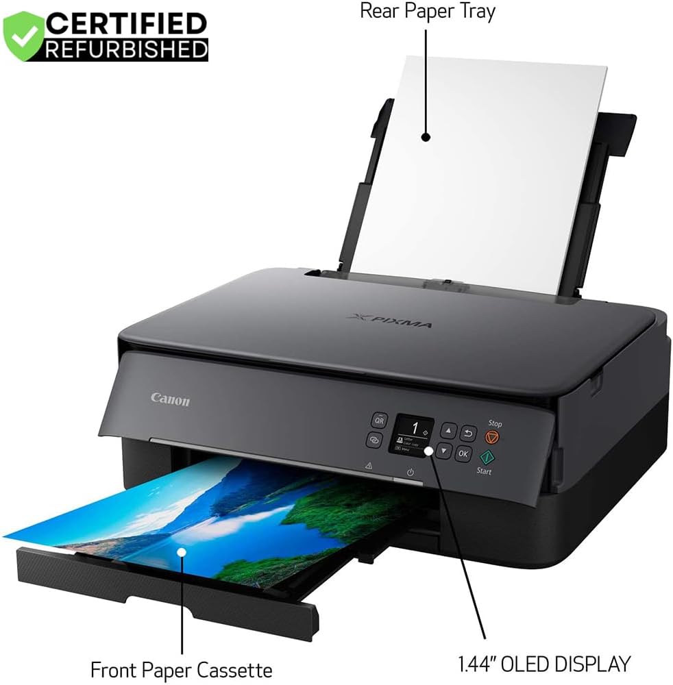 Canon PIXMA TS6420a All-in-One Wireless Color Printer with Print, Scan, Copy, Photo Print & Mobile Functions (Renewed) Bundle with DGE USB Cable + Print Like A Pro Guidebook Kit