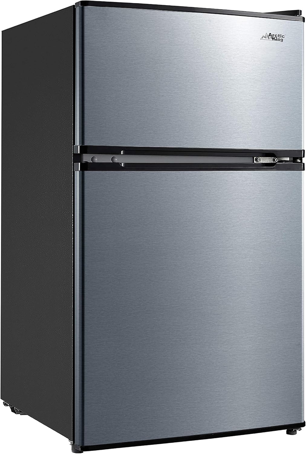 Arctic King ATMP032AES 3.2 Cu Ft Two Door Mini Fridge with Freezer, Stainless Steel