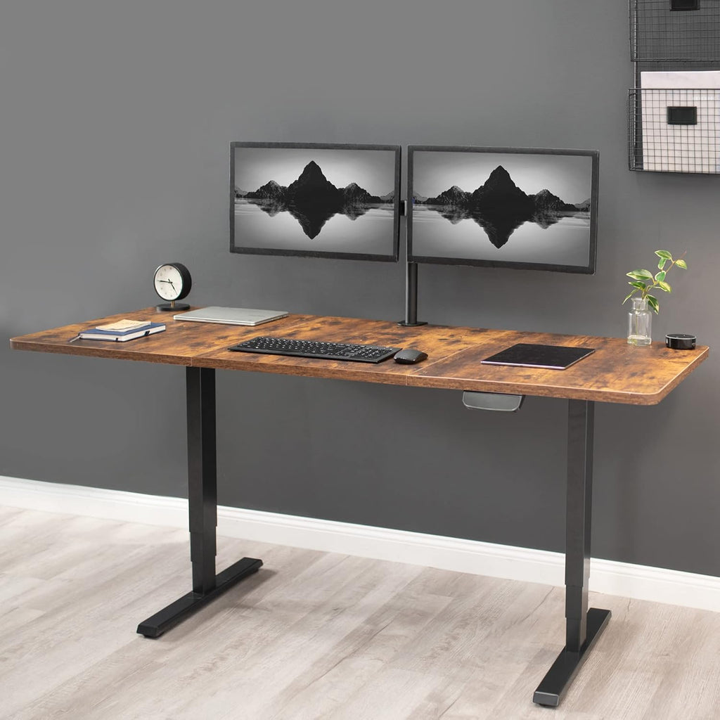 VIVO Universal 71 x 36 inch Table Top for Standard and Sit to Stand Height Adjustable Home and Office Desk Frames, Rustic Vintage Brown Extra-Wide Desktop, DESK-TOP72-36N