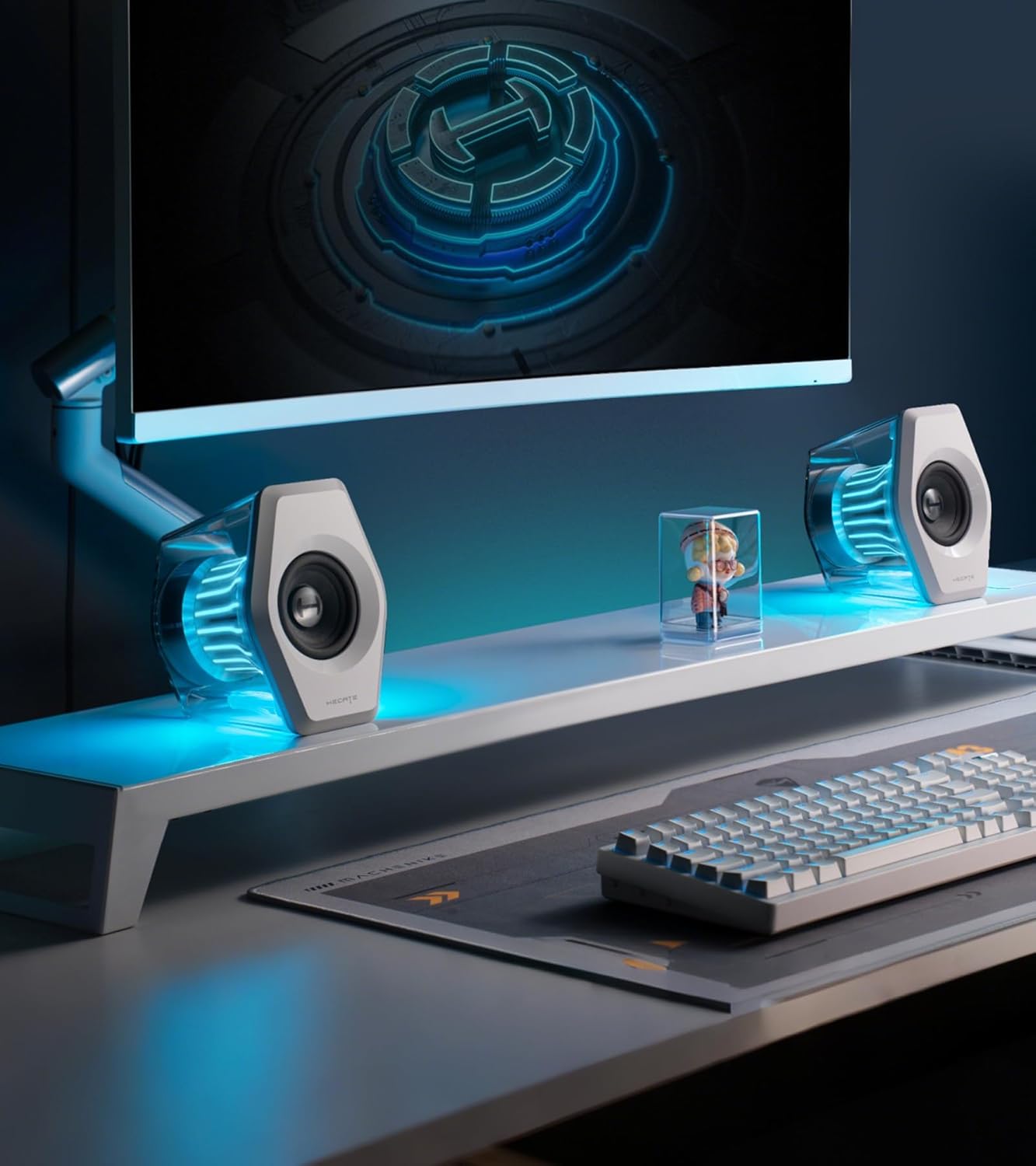 Edifier G2000 Pro Bluetooth Computer Speakers with 7.1 Virtual Surround Sound, RGB Lighting, USB & Aux Input - Ideal Gaming Desk Accessories for PC, PS5, Game Console (White)