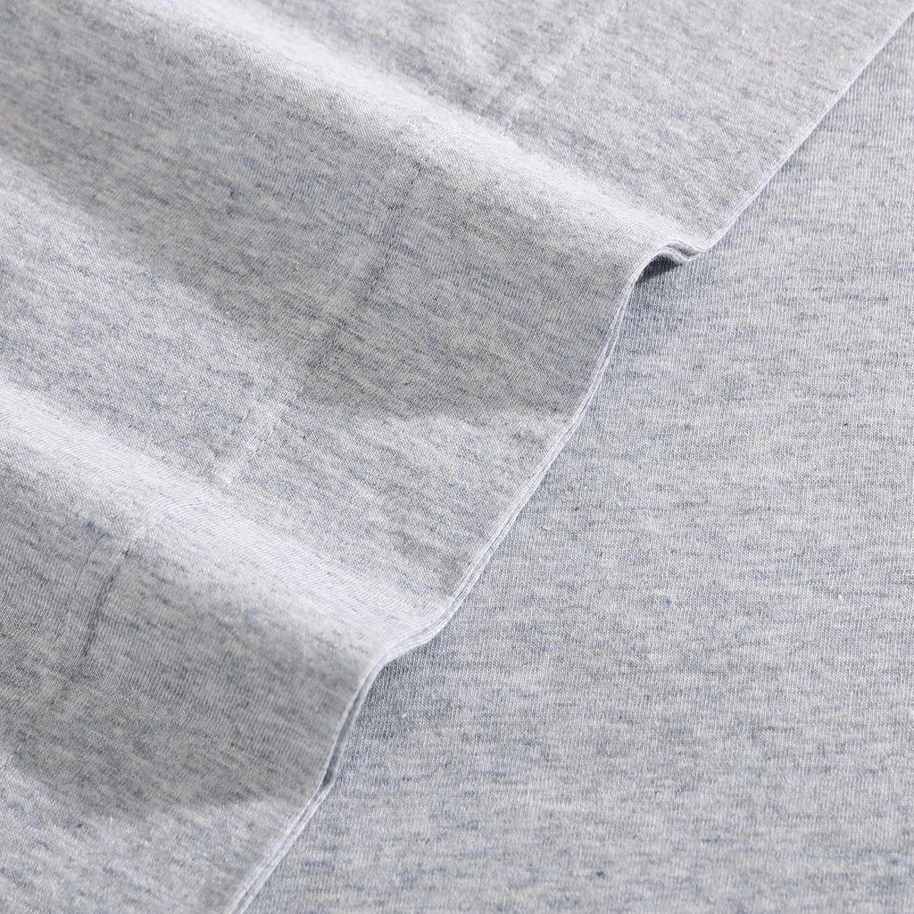Calvin Klein - Queen Size Sheets Set, Naturally Soft Cotton-Blend Melange Jersey Bedding - Bed Sheets with Matching Pillowcases & Fitted Sheet (Modern Cotton Grey/Blue)