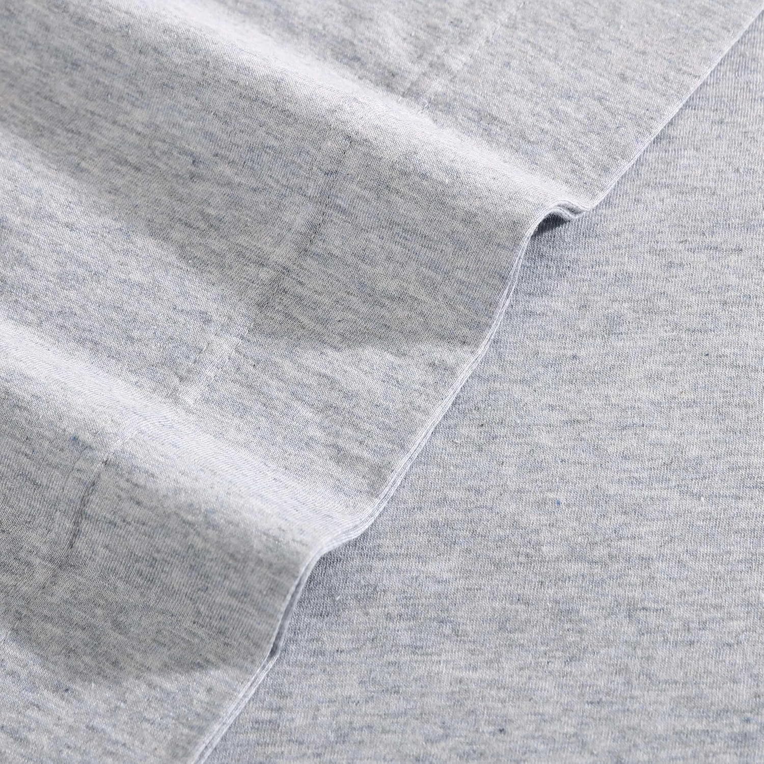 Calvin Klein - Queen Size Sheets Set, Naturally Soft Cotton-Blend Melange Jersey Bedding - Bed Sheets with Matching Pillowcases & Fitted Sheet (Modern Cotton Grey/Blue)
