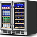 ORYMUSE Wine and Beverage Refrigerator 30 Inch, Beverage Fridge Dual Zone with Upgraded Cooling, Wine Beverage Cooler Built-in or Freestanding, 30 Bottles and 110 Cans Large Capacity
