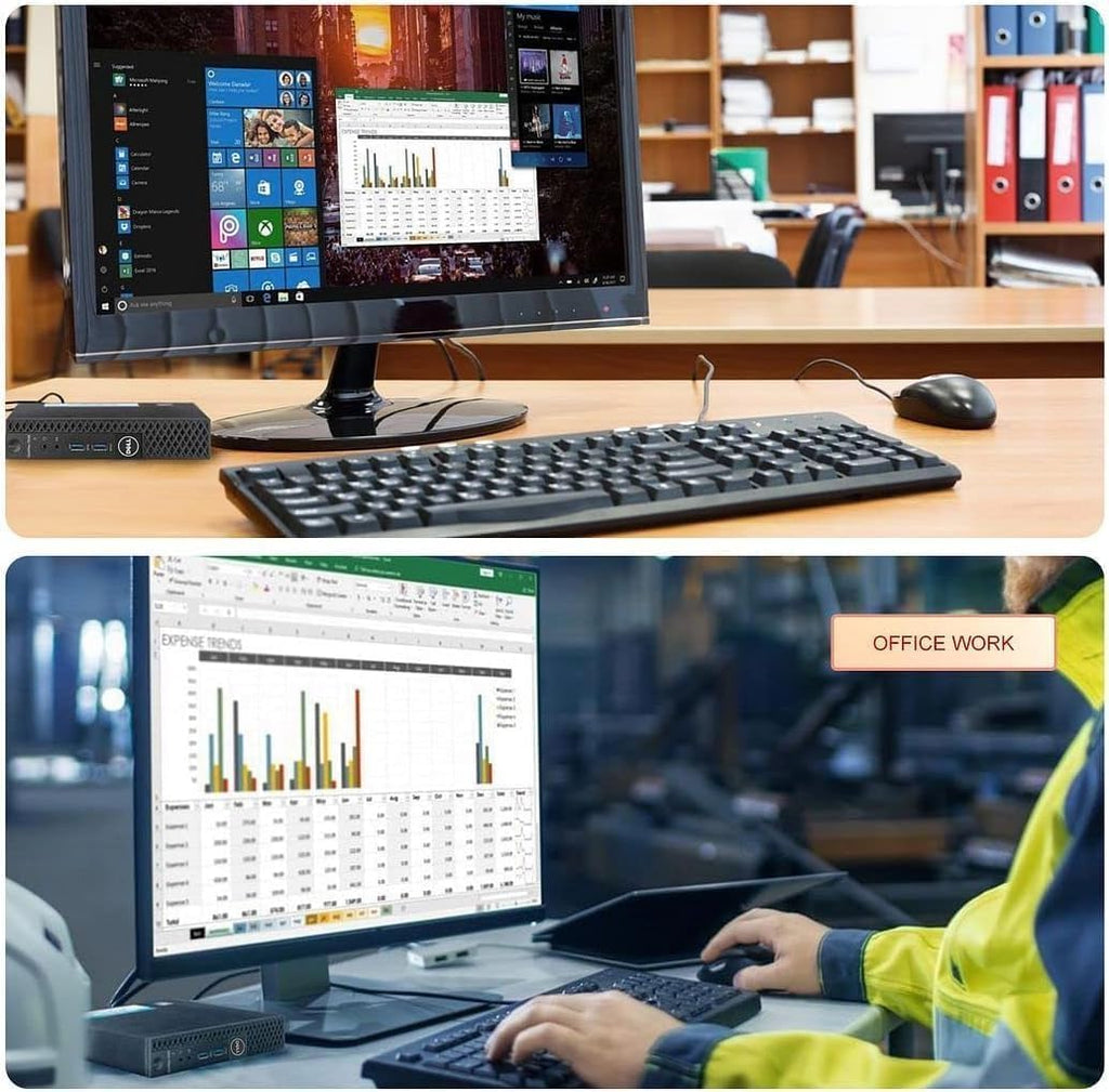 Dell Optiplex 3040 Micro Mini Desktop Computer PC with 24" Monitor, Quad-Core i5-6500, 8GB RAM, 256GB SSD, WiFi, Bluetooth, Keyboard & Mouse, Windows 11 Pro (Renewed)