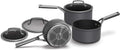 Ninja Foodi ZEROSTICK 3-Piece Saucepan Set, Hard Anodized Aluminium, Non-Stick, Induction Compatible, Dishwasher Safe