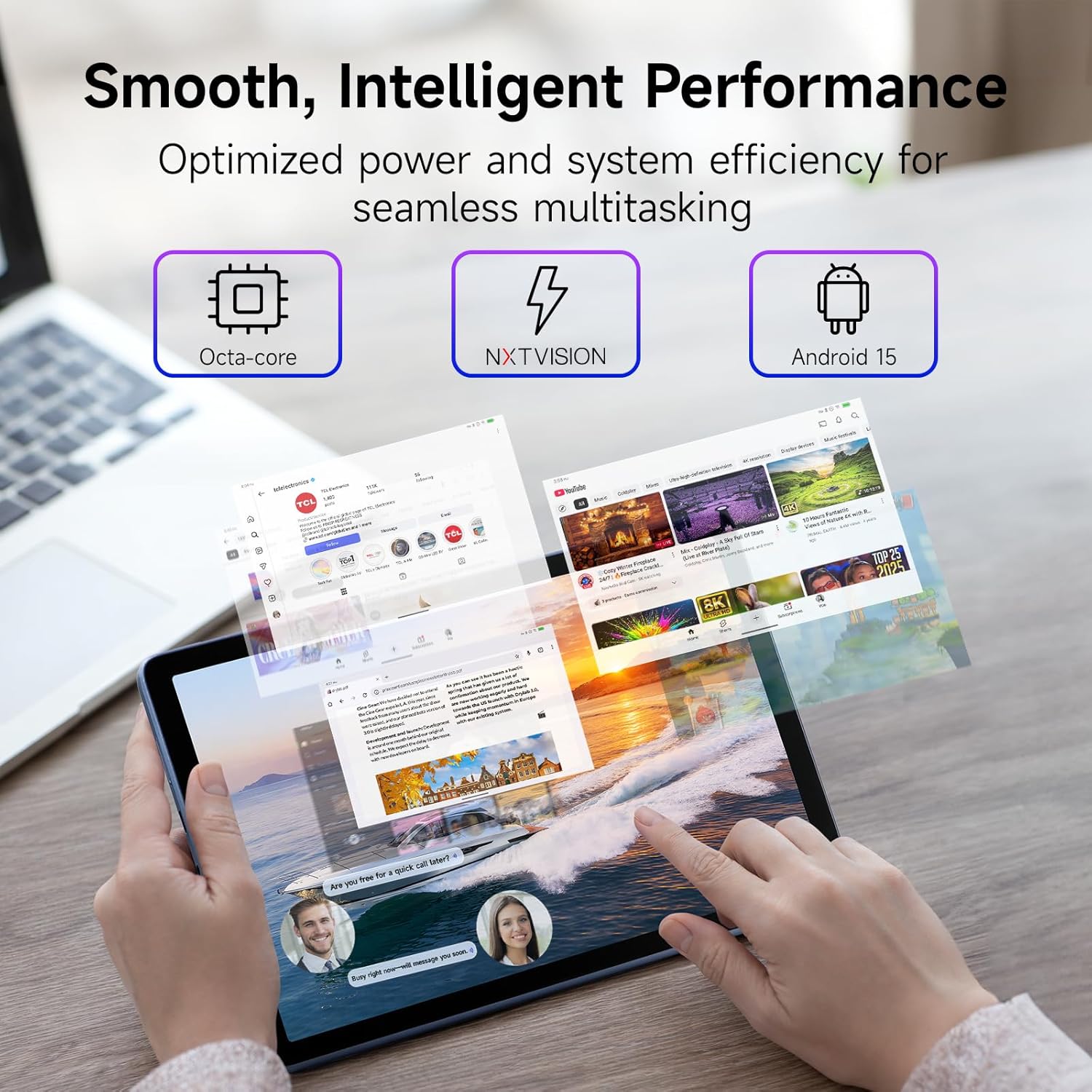 TCL TAB 10 Gen 4 Android Tablet, 10.1” FHD IPS Display, Octa-Core CPU, 12GB RAM (4GB+8GB), 128GB Storage, 6000mAh Battery, Android 15, Wi-Fi, Metal Body, Tablet for Students, Young Adults & Families