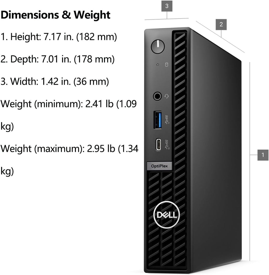 Dell 2026 OptiPlex 7010 Compact Mini Desktop Computer for Office & Home, Lifetime Office 365, Copilot AI, 16GB DDR5 RAM, 256GB PCIe SSD, WiFi 6E, Triple 4K Display, Windows 11 Pro